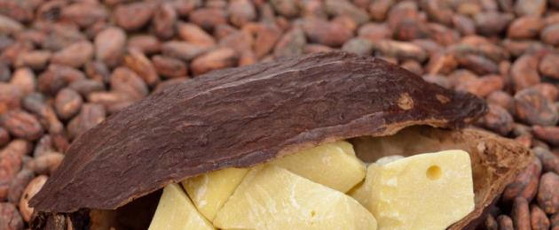 Какао растительное масло. Масло какао – свойства и применение в косметологии