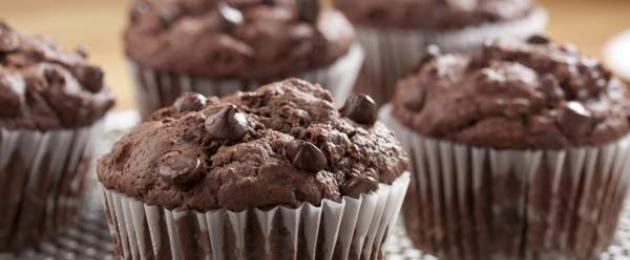 Шоколадные маффины с кусочками шоколада: пошаговый рецепт. Ванильный кекс с шоколадными каплями Кексы с каплями из шоколада