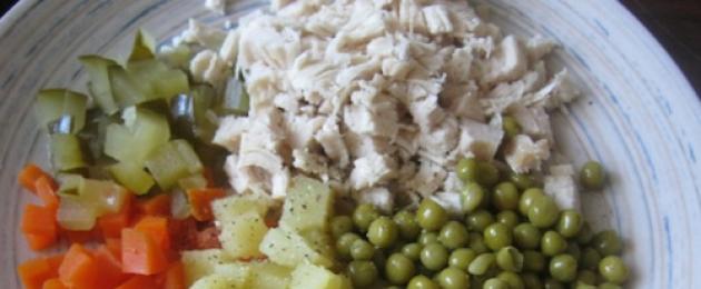 Салат столичный рецепт. Столичный салат: рецепт с курицей, копченостями и солеными огурцами