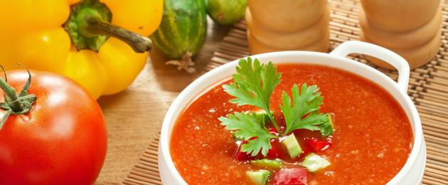 Легкий томатный суп. Томатный суп-пюре