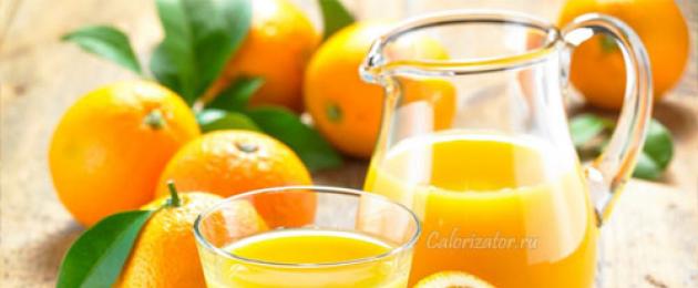 Свежевыжатый апельсиновый сок, калорийность. Противопоказания к употреблению апельсинового сока