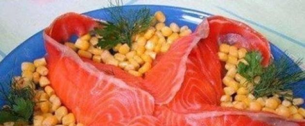 Блюда с соленой рыбой. Закуска из осетрового или белорыбьего балыка
